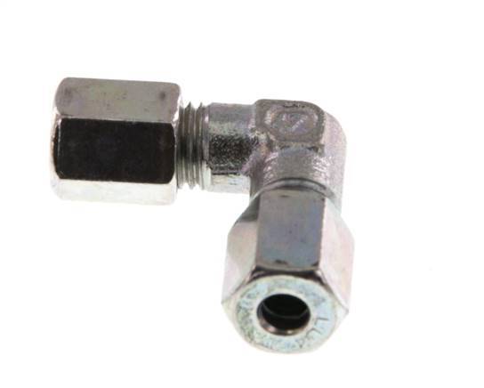 4LL Verzinkter Stahl 90 Grad Ellenbogen Schneidring 100 Bar DIN 2353