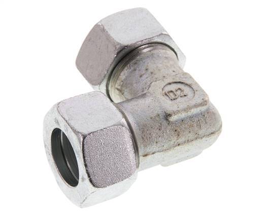 22L Verzinkter Stahl 90 Grad Winkel Schneidring 160 Bar DIN 2353