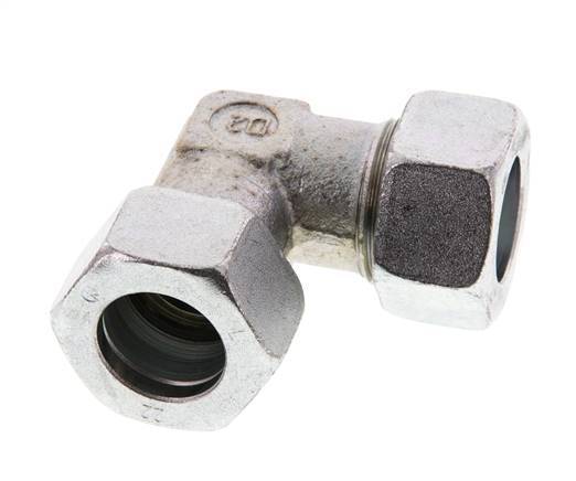 22L Verzinkter Stahl 90 Grad Winkel Schneidring 160 Bar DIN 2353