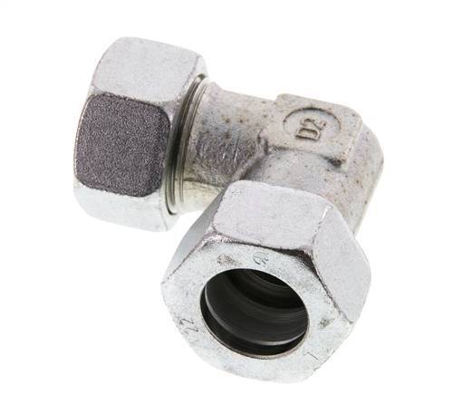 22L Verzinkter Stahl 90 Grad Winkel Schneidring 160 Bar DIN 2353