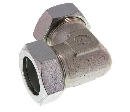 42L Verzinkter Stahl 90 Grad Ellenbogen Schneidring 160 Bar DIN 2353