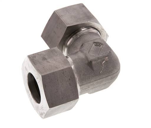 25S Edelstahl 90-Grad-Bogen Schneidring 400 Bar DIN 2353