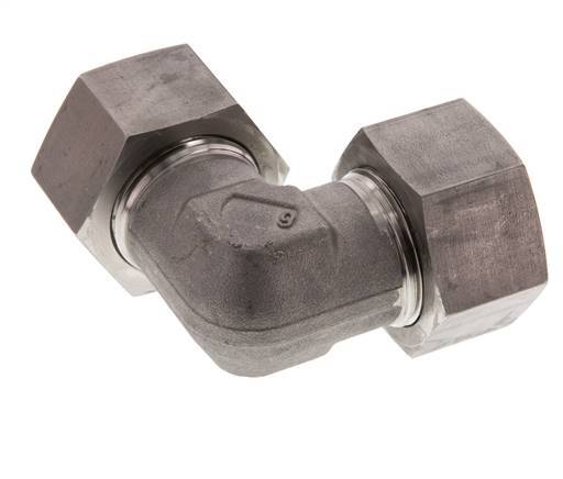 25S Edelstahl 90-Grad-Bogen Schneidring 400 Bar DIN 2353