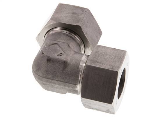 25S Edelstahl 90-Grad-Bogen Schneidring 400 Bar DIN 2353