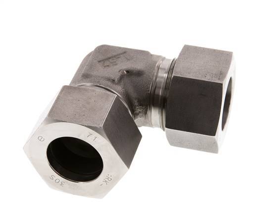 30S Edelstahl 90 Grad Ellenbogen Schneidring 400 Bar DIN 2353