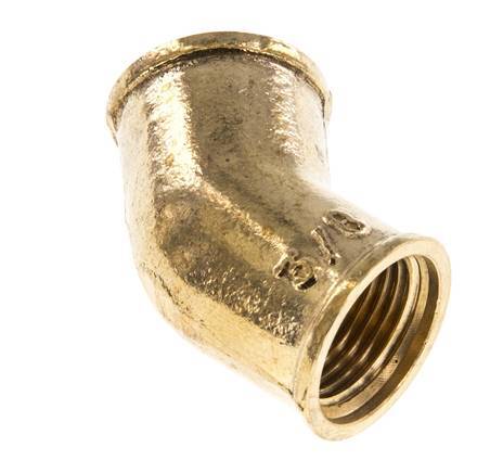 Rp 3/8'' Brass 45 deg Elbow Fitting 16 Bar