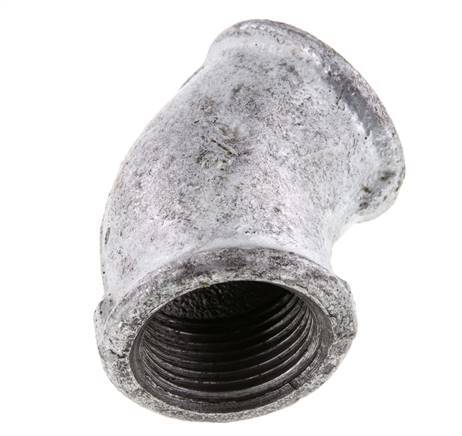 Rp 3/4'' Zinc plated Cast iron 45 deg Elbow Fitting 25 Bar [2 Pieces]