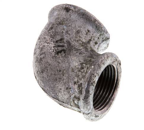 Rp 3/4'' Zinc plated Cast iron 90 deg Elbow Fitting 25 Bar [5 Pieces]