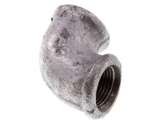 Rp 3/8'' Zinc plated Cast iron 90 deg Elbow Fitting 25 Bar [5 Pieces]