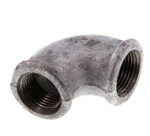 Rp 3/8'' Zinc plated Cast iron 90 deg Elbow Fitting 25 Bar [5 Pieces]