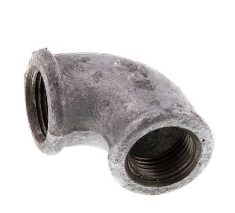 Rp 3/8'' Zinc plated Cast iron 90 deg Elbow Fitting 25 Bar [5 Pieces]