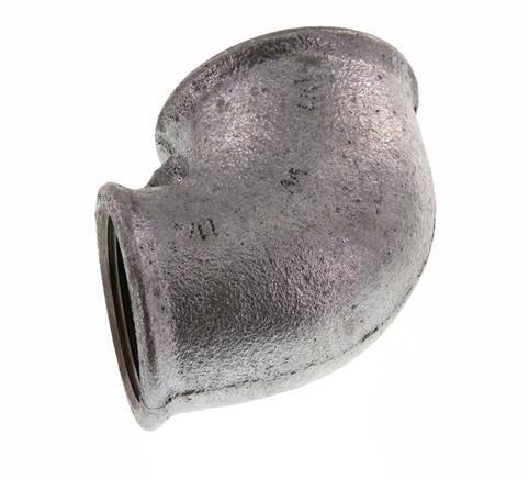 Rp 1 1/2'' x Rp 1 1/4'' Zinc plated Cast iron 90 deg Elbow Fitting 25 Bar