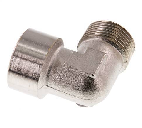 G 1'' x R 1'' F/M Nickel plated Brass 90 deg Elbow Fitting 16 Bar