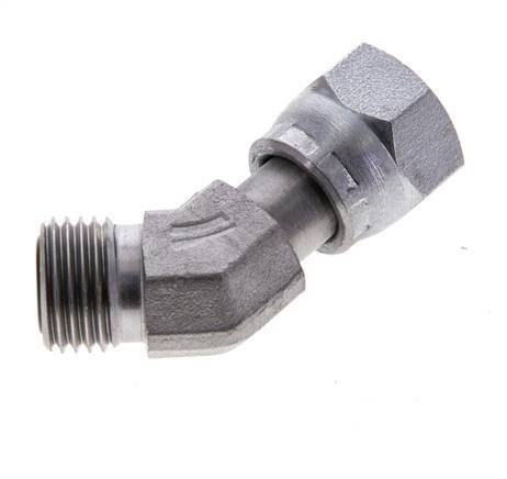 UNF 9/16''-18 x UNF 9/16''-18 F/M Verzinkter Stahl 45 Grad Winkelverschraubung ORFS 630 Bar - Hydraulisch