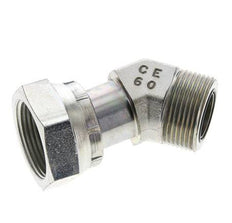 UN 1-7/16''-12 x UN 1-7/16''-12 F/M Verzinkter Stahl 45 Grad Winkelverschraubung ORFS 400 Bar - Hydraulisch