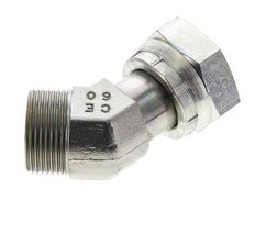 UN 1-7/16''-12 x UN 1-7/16''-12 F/M Verzinkter Stahl 45 Grad Winkelverschraubung ORFS 400 Bar - Hydraulisch