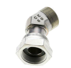 UN 1-7/16''-12 x UN 1-7/16''-12 F/M Verzinkter Stahl 45 Grad Winkelverschraubung ORFS 400 Bar - Hydraulisch