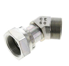 UN 1-7/16''-12 x UN 1-7/16''-12 F/M Verzinkter Stahl 45 Grad Winkelverschraubung ORFS 400 Bar - Hydraulisch