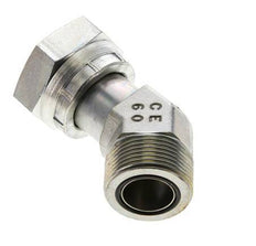 UN 1-7/16''-12 x UN 1-7/16''-12 F/M Verzinkter Stahl 45 Grad Winkelverschraubung ORFS 400 Bar - Hydraulisch
