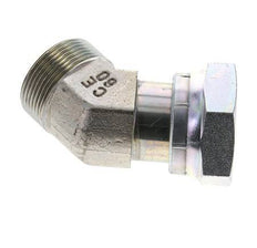 UN 1-11/16''-12 x UN 1-11/16''-12 F/M Verzinkter Stahl 45 Grad Winkelverschraubung ORFS 250 Bar - Hydraulisch
