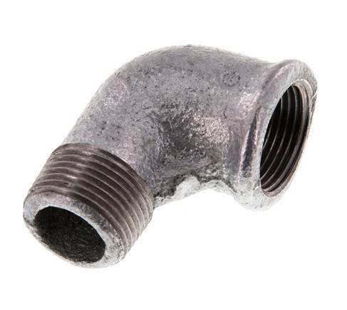 Rp 3/4'' x R 3/4'' F/M Zinc plated Cast iron 90 deg Elbow Fitting 25 Bar [5 Pieces]