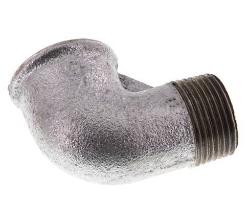 Rp 1'' x R 1'' F/M Zinc plated Cast iron 90 deg Elbow Fitting 25 Bar [2 Pieces]