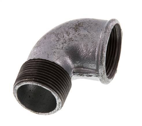 Rp 1 1/4'' x R 1 1/4'' F/M Zinc plated Cast iron 90 deg Elbow Fitting 25 Bar