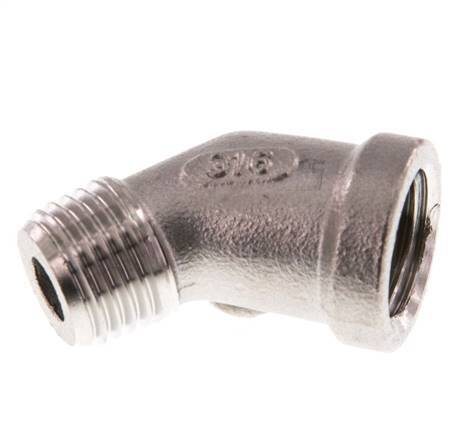 Rp 1/4'' x R 1/4'' F/M Stainless steel 45 deg Elbow Fitting 16 Bar