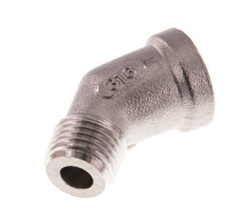 Rp 1/4'' x R 1/4'' F/M Stainless steel 45 deg Elbow Fitting 16 Bar