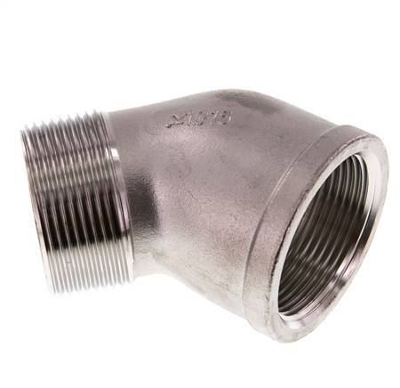 Rp 1 1/2'' x R 1 1/2'' F/M Stainless steel 45 deg Elbow Fitting 16 Bar