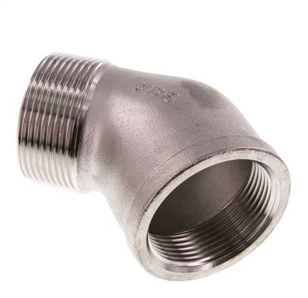 Rp 1 1/2'' x R 1 1/2'' F/M Stainless steel 45 deg Elbow Fitting 16 Bar