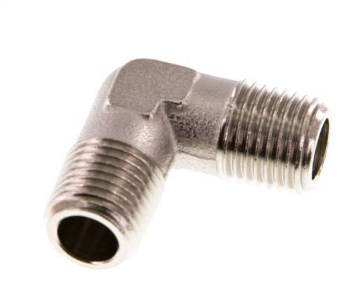 R 1/4'' Male Nickel plated Brass 90 deg Elbow Fitting 16 Bar [2 Pieces]