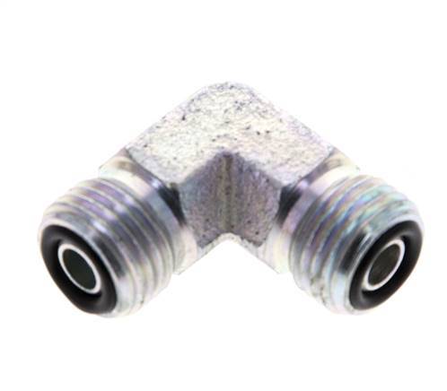 UNF 9/16''-18 Außengewinde Verzinkter Stahl 90 Grad Winkelverschraubung ORFS 630 Bar - Hydraulik