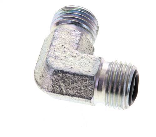 UNF 9/16''-18 Außengewinde Verzinkter Stahl 90 Grad Winkelverschraubung ORFS 630 Bar - Hydraulik