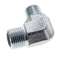 UN 11/16''-16 x UNF 9/16''-18 Außengewinde Verzinkter Stahl 90 Grad Winkelverschraubung ORFS 630 Bar - Hydraulisch