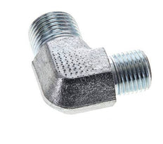 UN 11/16''-16 x UNF 9/16''-18 Außengewinde Verzinkter Stahl 90 Grad Winkelverschraubung ORFS 630 Bar - Hydraulisch