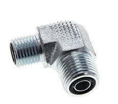 UN 11/16''-16 x UNF 9/16''-18 Außengewinde Verzinkter Stahl 90 Grad Winkelverschraubung ORFS 630 Bar - Hydraulisch