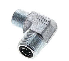 UN 11/16''-16 x UNF 9/16''-18 Außengewinde Verzinkter Stahl 90 Grad Winkelverschraubung ORFS 630 Bar - Hydraulisch