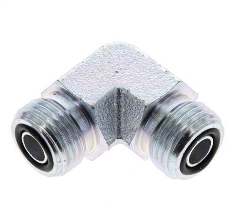 UN 11/16''-16 männlich Verzinkter Stahl 90 Grad Winkelverschraubung ORFS 630 Bar - Hydraulisch