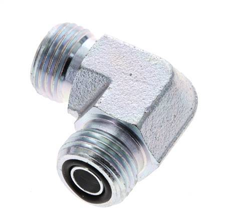 UN 11/16''-16 männlich Verzinkter Stahl 90 Grad Winkelverschraubung ORFS 630 Bar - Hydraulisch