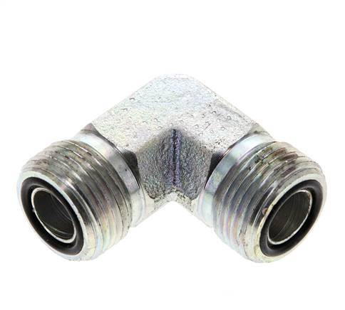 UN 13/16''-16 männlich Verzinkter Stahl 90 Grad Winkelverschraubung ORFS 630 Bar - Hydraulisch