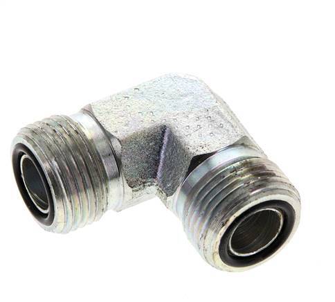 UN 13/16''-16 männlich Verzinkter Stahl 90 Grad Winkelverschraubung ORFS 630 Bar - Hydraulisch