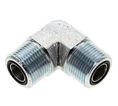 UNS 1''-14 Außengewinde verzinkter Stahl 90 Grad Winkelverschraubung ORFS 400 Bar - Hydraulik
