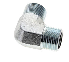UNS 1''-14 Außengewinde verzinkter Stahl 90 Grad Winkelverschraubung ORFS 400 Bar - Hydraulik