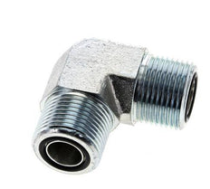 UNS 1''-14 Außengewinde verzinkter Stahl 90 Grad Winkelverschraubung ORFS 400 Bar - Hydraulik