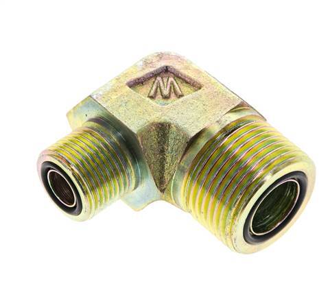 UN 1-3/16''-12 x UN 13/16''-16 Außengewinde Verzinkter Stahl 90 Grad Winkelverschraubung ORFS 400 Bar - Hydraulik