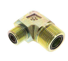 UN 1-3/16''-12 x UN 13/16''-16 Außengewinde Verzinkter Stahl 90 Grad Winkelverschraubung ORFS 400 Bar - Hydraulik