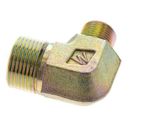 UN 1-3/16''-12 x UN 13/16''-16 Außengewinde Verzinkter Stahl 90 Grad Winkelverschraubung ORFS 400 Bar - Hydraulik