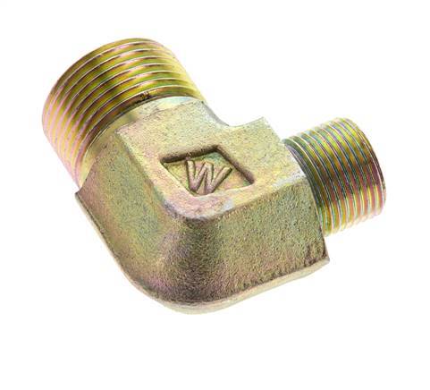 UN 1-3/16''-12 x UN 13/16''-16 Außengewinde Verzinkter Stahl 90 Grad Winkelverschraubung ORFS 400 Bar - Hydraulik