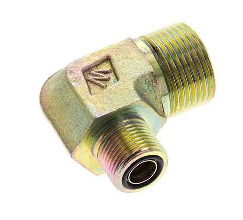 UN 1-3/16''-12 x UN 13/16''-16 Außengewinde Verzinkter Stahl 90 Grad Winkelverschraubung ORFS 400 Bar - Hydraulik